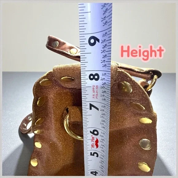 Hammitt Crystal Leather Doctor Bag Purse Satchel Brown Gold Studs - Picture 11 of 13